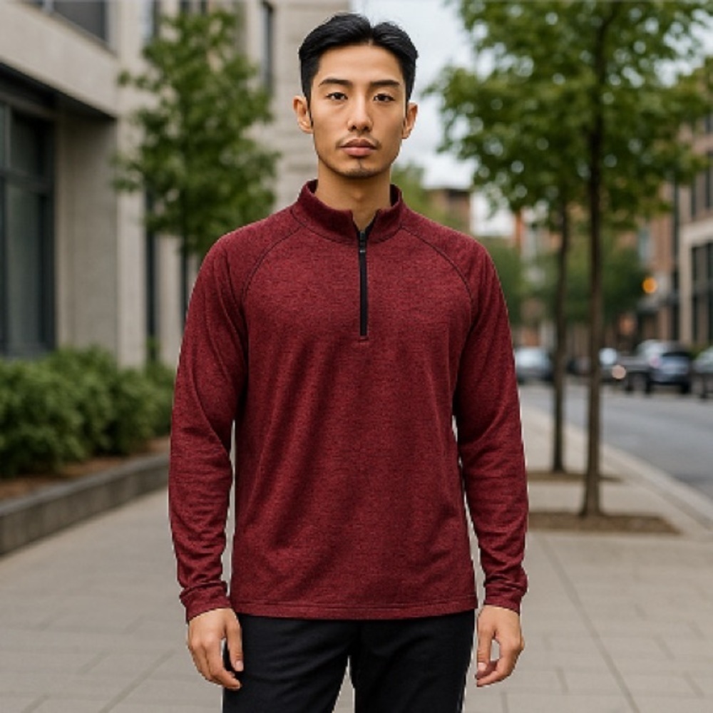 Cougar Men's Maroon Quarter-Zip Jersey. Size Large.